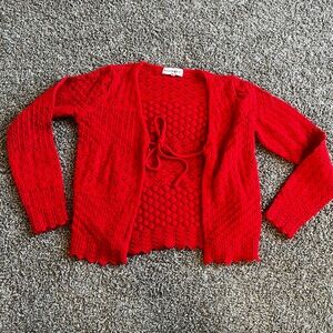 Elegant Red Women's Cardigan